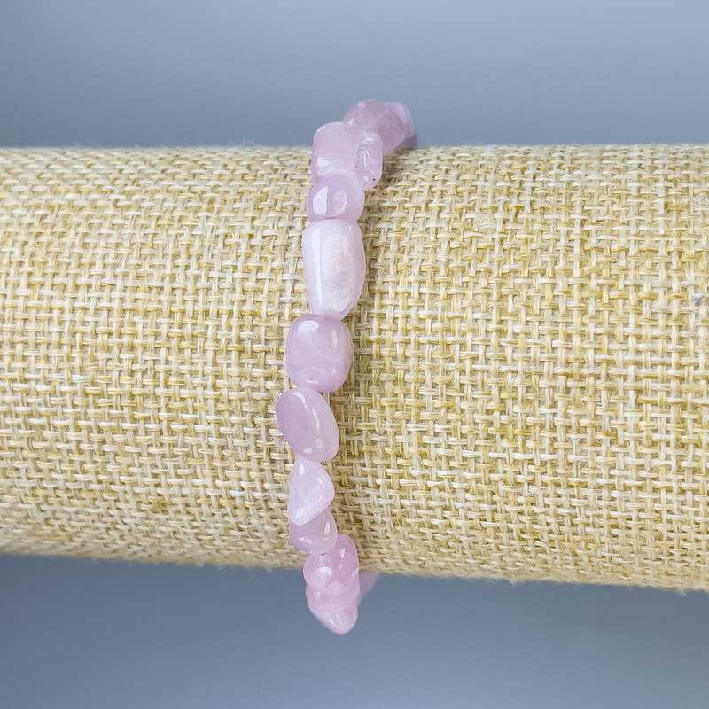 Bracciale Kunzite levigato, diametro 6-12×6-7 mm, lunghezza 18 cm ± elastico