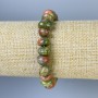 Bracciale diaspro Heliotop levigato, diametro 10×7 mm ±, lunghezza 18 cm ±, elastico