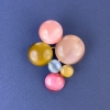 Spilla-pendente «Occhio di gatto» multicolore 43×33 mm ± metallo dorato