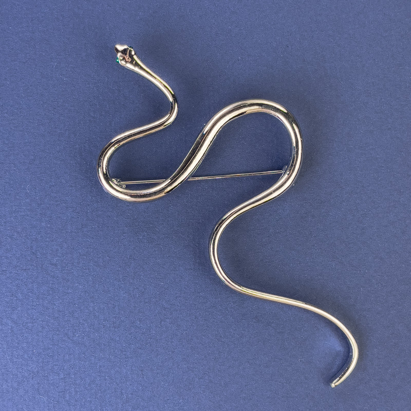 Spilla Serpente metallo argentato 98×50 mm+