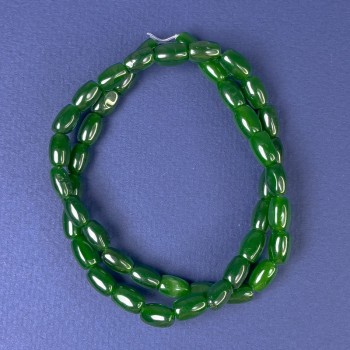 Perle di crisopraso barili, diametro 8×6 mm, lunghezza circa 37 cm, su filo