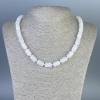 Collana in cristallo di roccia, cilindro arrotondato, diametro 14x8 mm, 45 cm, con chiusura a moschettone
