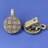 Spilla-fermaglio per cardigan, colore metallo bronzo, diametro 20 mm, lunghezza 52 mm (+/-)