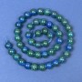 Perline di azzurite su filo, sfere lisce, diametro 8,5 mm, lunghezza 37 cm +-