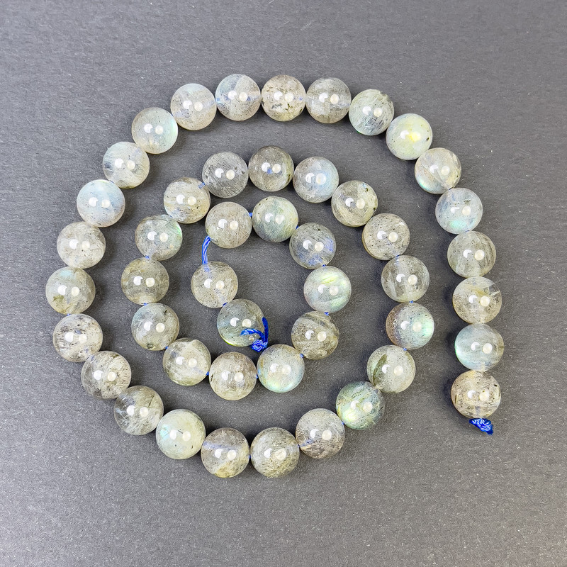 Perline labradorite lisce da 8,5 mm su filo