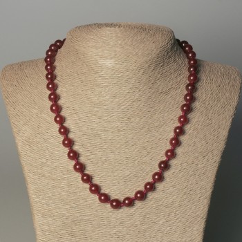 Collana di quarzo tonificato, palline lisce da 8 mm, lunghezza circa 50 mm, con chiusura