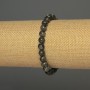 Bracciale in larvikite con perle lisce, diametro 7 mm ±, lunghezza 18 cm ±, elastico