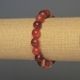 Bracciale in agata con perle lisce, diametro 10 mm ±, lunghezza 18 cm ±, elastico