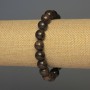 Bracciale in bronzite con perle lisce, diametro 10 mm ±, lunghezza 18 cm ±, elastico