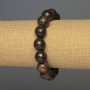 Bracciale bronzite palline lisce, diametro circa 12 mm, lunghezza 18 cm ± elastico