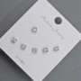 Orecchini a perno 3,5 mm ± metallo argentato, strass bianchi
