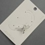 Orecchino clip-on per l'orecchio Fiocco in metallo argentato 17x30 mm +/- strass bianchi