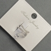Orecchino clip-on «Serpente» in metallo argentato 12×14 mm ± con strass bianchi