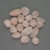Pietra naturale Quarzo rosa levigato, frammenti naturali senza foro 11–20 × 10 mm ± (per 100 g ±)