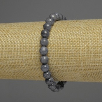 Bracciale in zaffiro con palline lisce, diametro 5–6 mm ± assortiti di misure, lunghezza 18 cm ± elastico