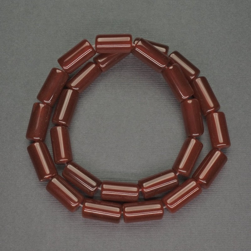 Perle di corniola cilindriche 8x15 mm, lunghezza 40 cm ±