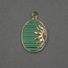 Pendente «Sole» con incastonatura di malachite (pressata) 17x20x24x3 mm ± metallo dorato