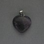 Ciondolo Cuore ametista 20×20×25 mm ± metallo argentato