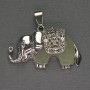 Pendente Elefante in nefrite 39×34 mm ± metallo argentato