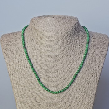 Collana di malachite (pressata) palline lisce da 4 mm, lunghezza 45–47 cm