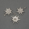 Pendente Stella con strass bianchi, metallo argentato, diametro 20 mm ±, lunghezza 25 mm ±