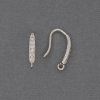 I ganci per orecchini con strass bianchi in metallo argentato 17×2,5 mm - paio