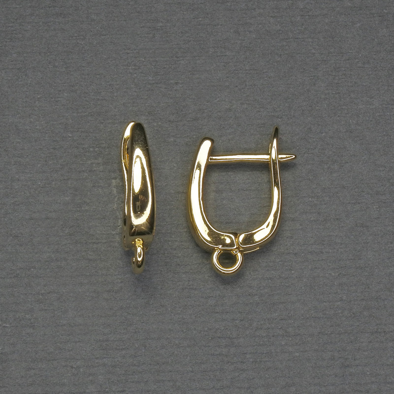 Ganci per orecchini in metallo dorato 16×3 mm+ - paio