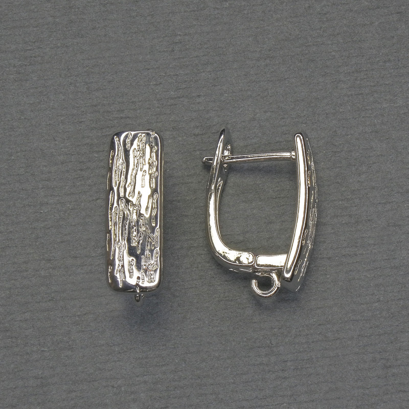Ganci per orecchini in metallo argentato 18×6 mm - coppia