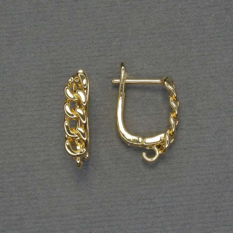 Ganci per orecchini in metallo dorato 18×4 mm – coppia