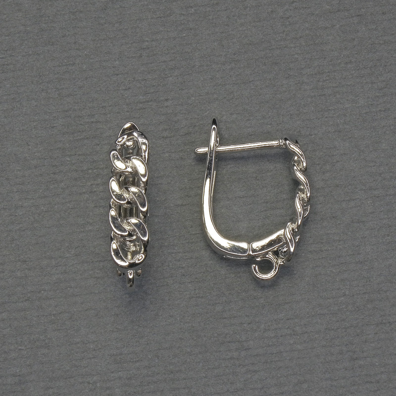 Ganci per orecchini in metallo argentato 18×4 mm - paio