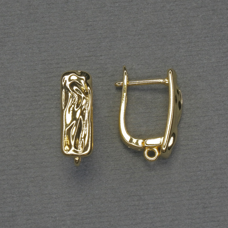 Ganci per orecchini in metallo dorato 17×6 mm - paio
