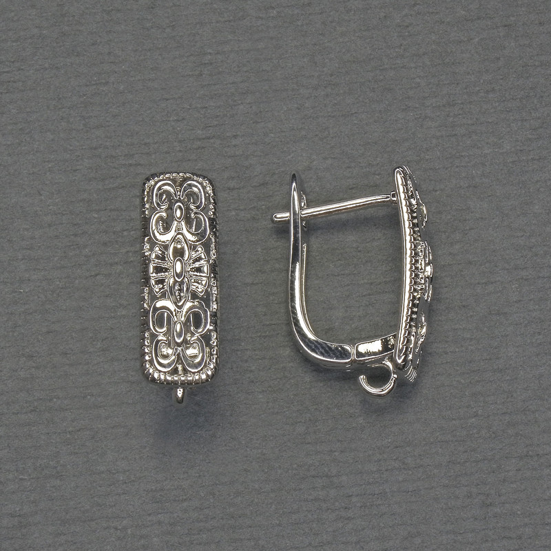 Ganci per orecchini in metallo argentato 17×6 mm - paio
