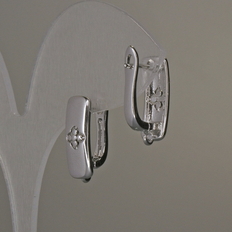 Ganci per orecchini in metallo argentato 17×6 mm – paio