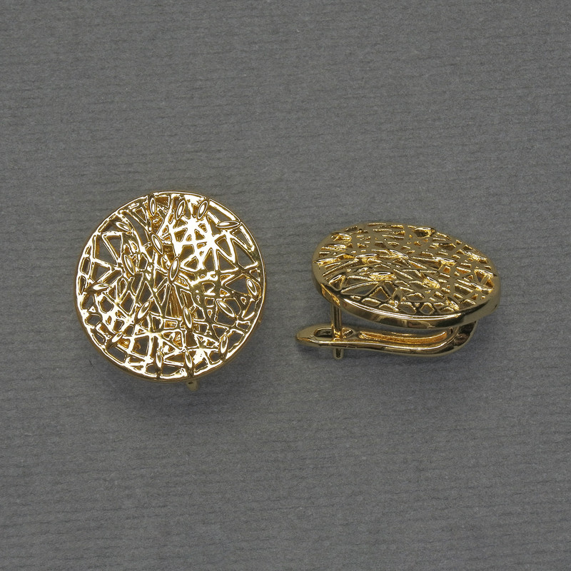 Ganci per orecchini in metallo dorato, diametro 18 mm+ - coppia