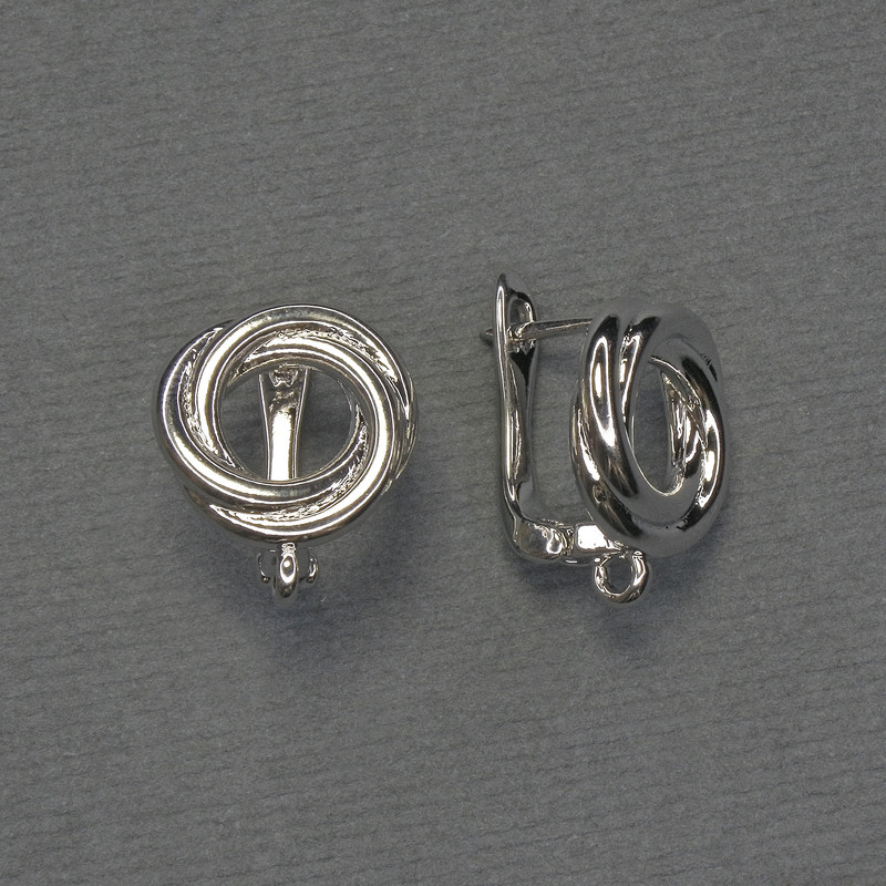 Ganci per orecchini in metallo argentato 13×16 mm – coppia
