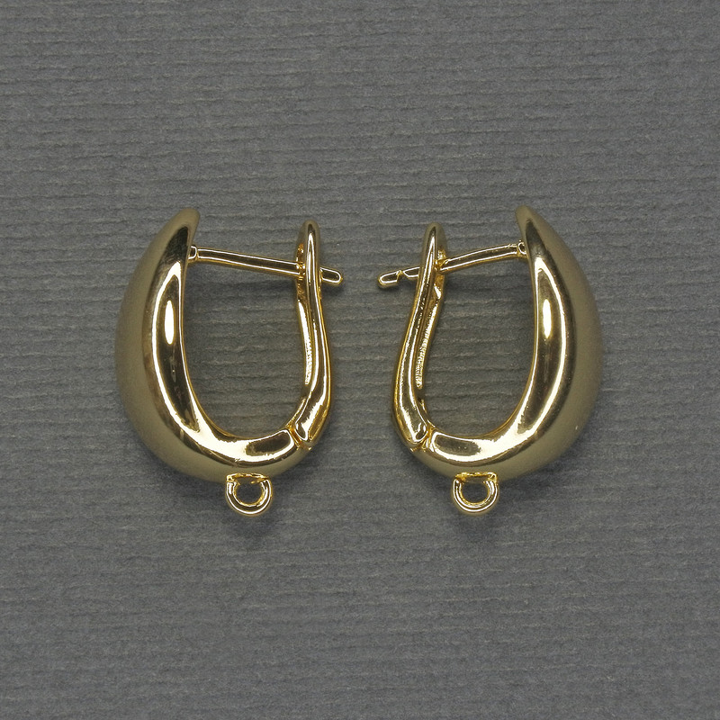 Ganci per orecchini dorati in metallo 18×10 mm - paio