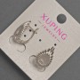 Orecchini Xuping, diametro 11 mm±, lunghezza 18 mm±, rodiati