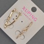 Orecchini Xuping con strass bianchi, diametro circa 4 mm, lunghezza circa 27 mm, placcatura oro 18K