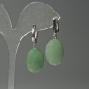 Orecchini in nefrite sfaccettata ovale, diametro 15×20 mm ±, lunghezza 36 mm ±