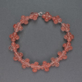 Perle di calcedonio a forma di quadrifoglio, diametro 13x13 mm, lunghezza 20 cm ±