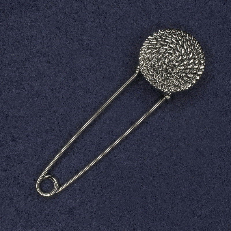 Spilla-fermaglio Moneta 23×76 mm ± metallo argentato