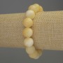 Bracciale giallo in agata con perle lisce, diametro 12 mm ±, lunghezza 18 cm, elastico