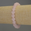 Braccialetto quarzo rosa, palline lisce, diametro 8 mm +-, lunghezza 18 cm +-, base elastica