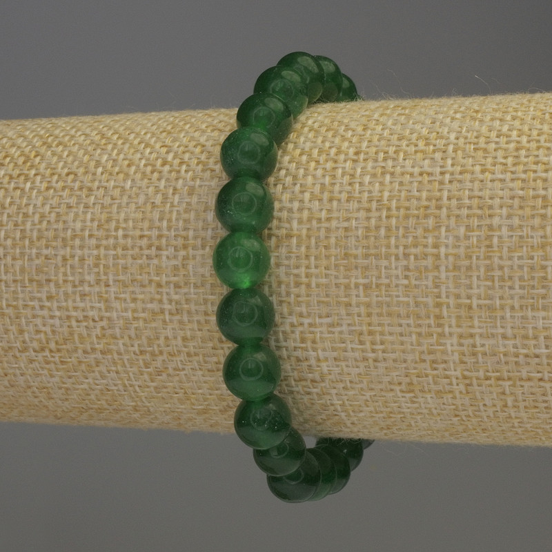 Bracciale crisoprasio sfere lisce, diametro 8 mm ±, lunghezza 18 cm ±, elastico