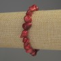 Bracciale in corallo levigato, diametro 7–10×9 mm, lunghezza 18 cm, elastico