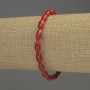 Bracciale in corallo a granuli, diametro 10×5 mm ±, lunghezza 18 cm elastico
