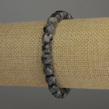 Bracciale in labradorite a cubi sfaccettati, dimensioni 7x7 mm, lunghezza 18 cm, elastico