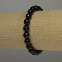 Bracciale in agata sfaccettata, diametro 8 mm, lunghezza 18 cm, elastico