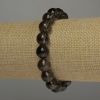 Bracciale topazio fumé pallina liscia, diametro 10 mm, lunghezza 18 cm elastico