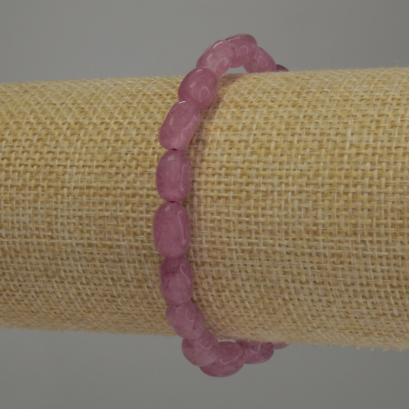 Bracciale in turmalina levigata, diametro 9×6 mm, lunghezza 18 cm, elastico